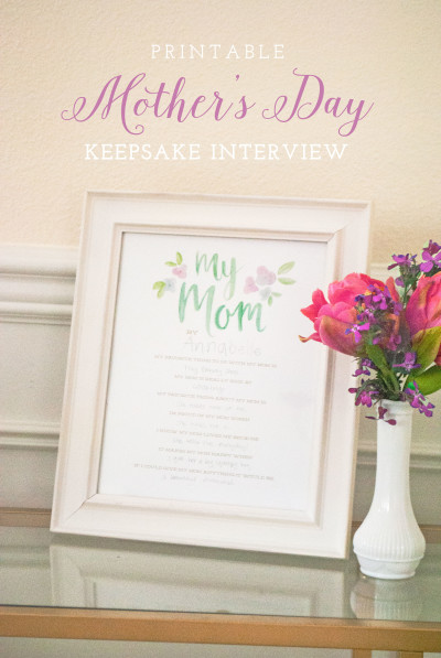 Mother's Day Keepsake Interview - FREE PRINTABLE - Itsy Belle